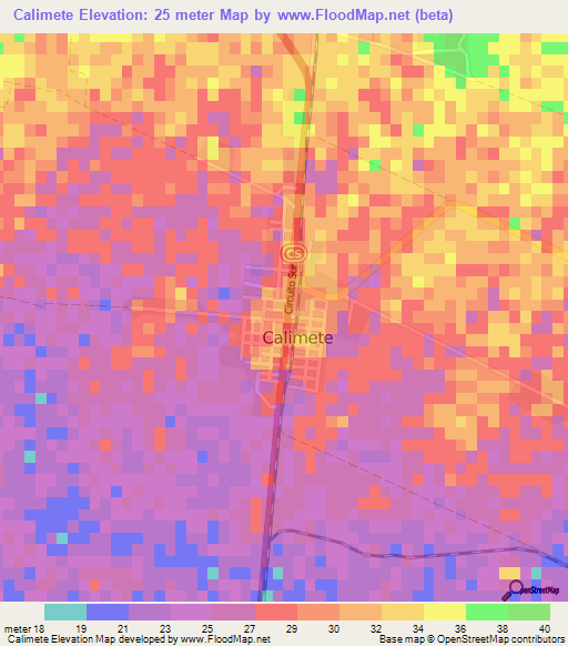 Calimete,Cuba Elevation Map