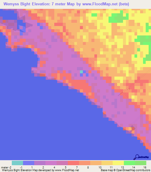 Wemyss Bight,Bahamas Elevation Map