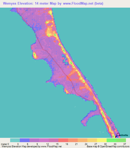 Wemyss,Bahamas Elevation Map