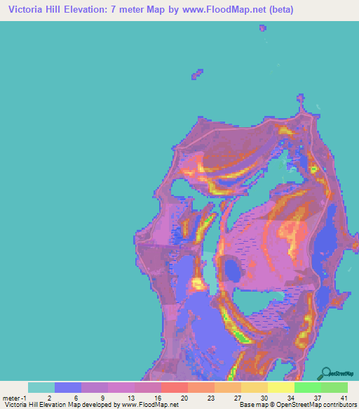 Victoria Hill,Bahamas Elevation Map