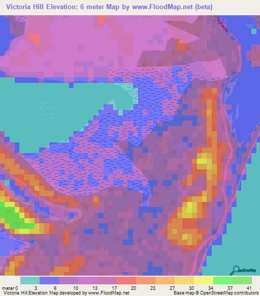 Victoria Hill,Bahamas Elevation Map