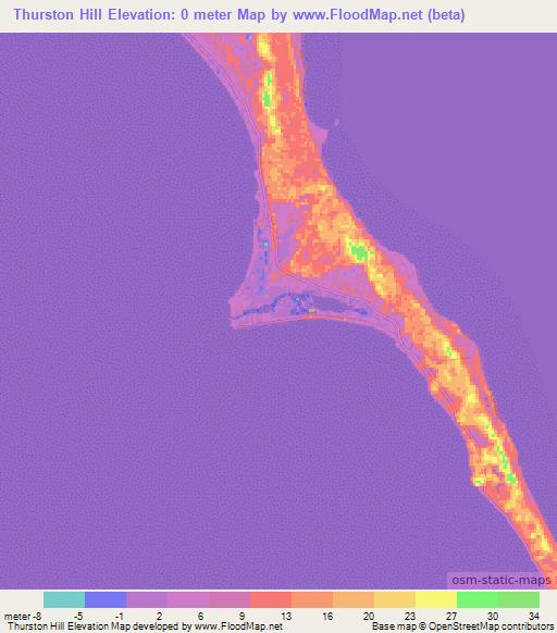 Thurston Hill,Bahamas Elevation Map