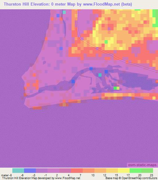 Thurston Hill,Bahamas Elevation Map