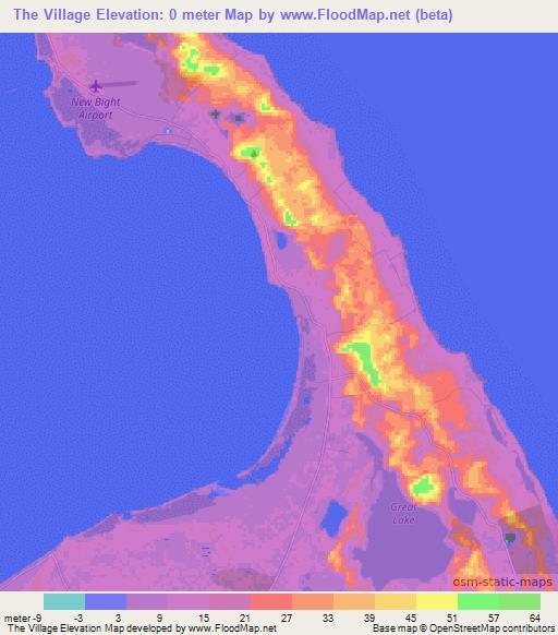 The Village,Bahamas Elevation Map