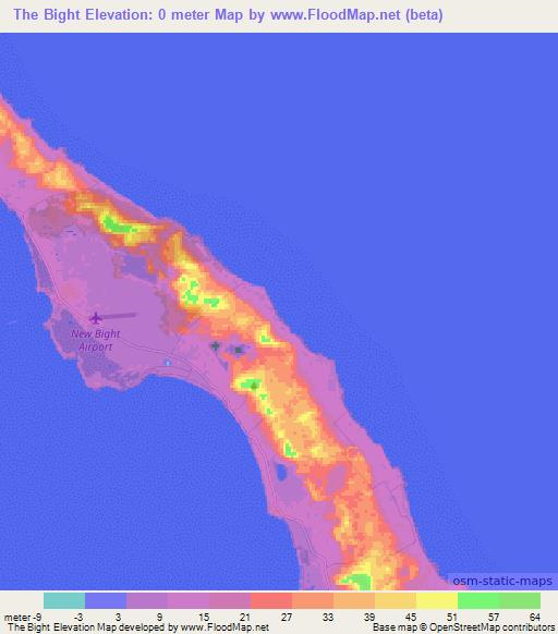 The Bight,Bahamas Elevation Map