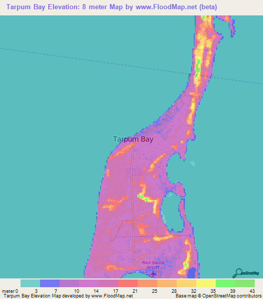 Tarpum Bay,Bahamas Elevation Map