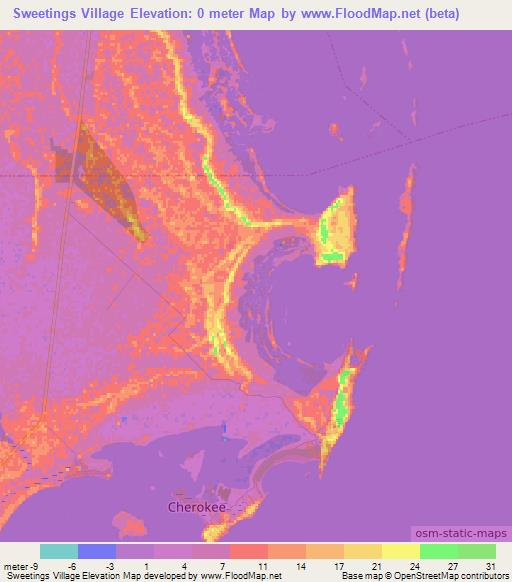 Sweetings Village,Bahamas Elevation Map
