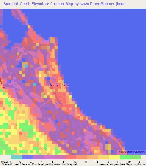 Staniard Creek,Bahamas Elevation Map