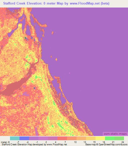 Stafford Creek,Bahamas Elevation Map