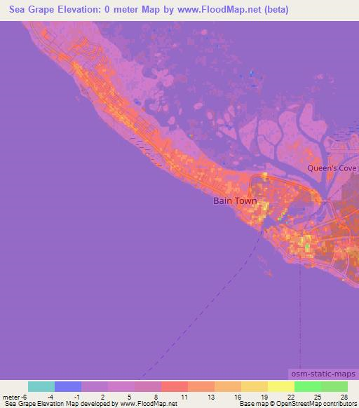 Sea Grape,Bahamas Elevation Map
