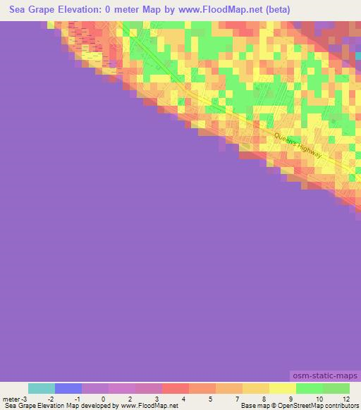 Sea Grape,Bahamas Elevation Map
