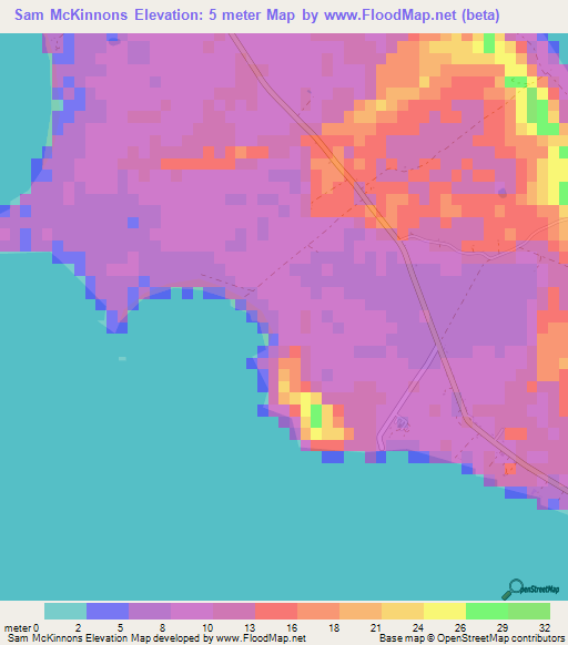 Sam McKinnons,Bahamas Elevation Map