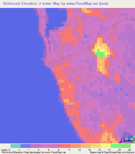 Richmond,Bahamas Elevation Map
