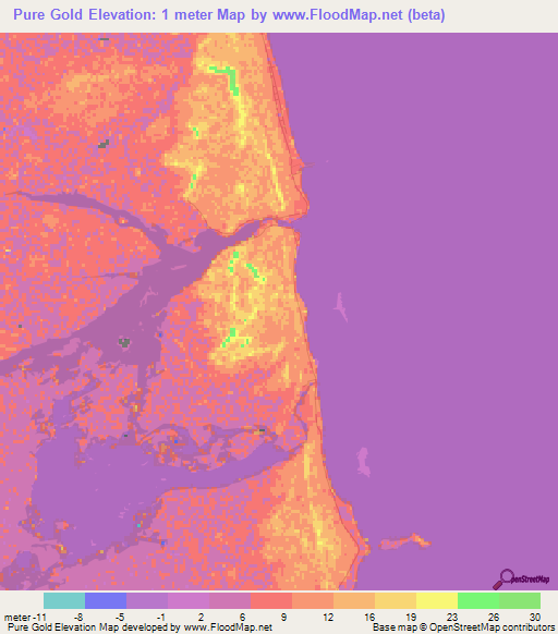 Pure Gold,Bahamas Elevation Map