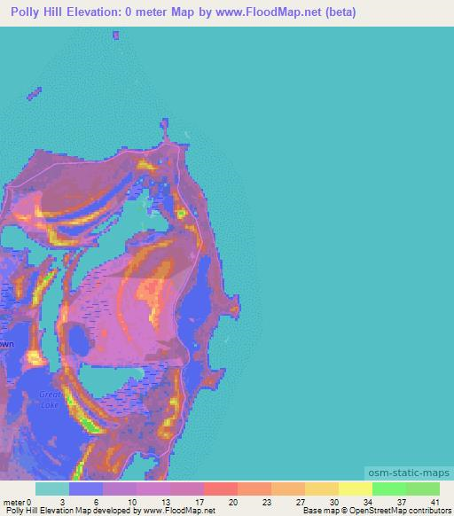 Polly Hill,Bahamas Elevation Map