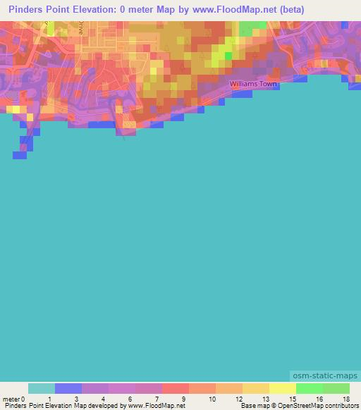Pinders Point,Bahamas Elevation Map