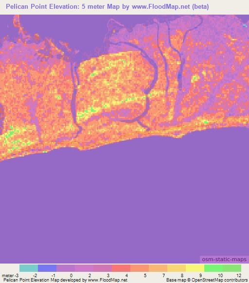 Pelican Point,Bahamas Elevation Map