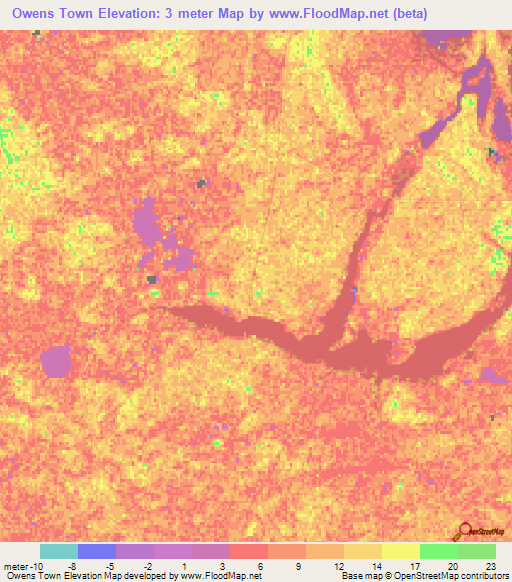 Owens Town,Bahamas Elevation Map