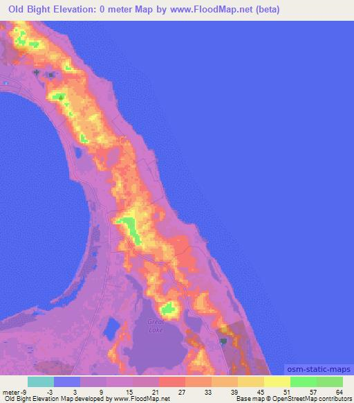 Old Bight,Bahamas Elevation Map