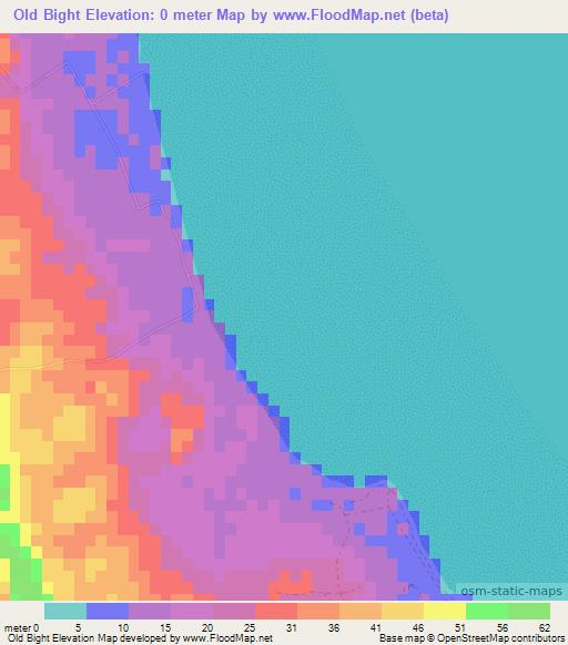 Old Bight,Bahamas Elevation Map
