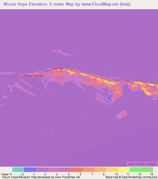 Mount Hope,Bahamas Elevation Map