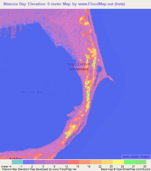 Masons Bay,Bahamas Elevation Map