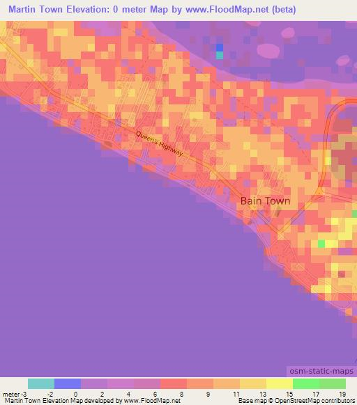 Martin Town,Bahamas Elevation Map