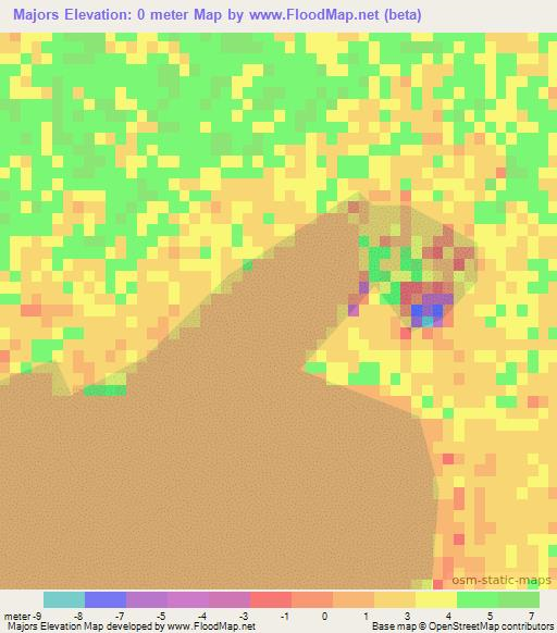 Majors,Bahamas Elevation Map