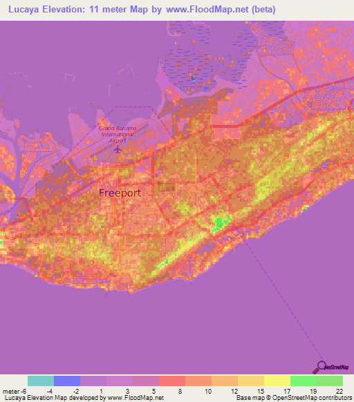 Lucaya,Bahamas Elevation Map