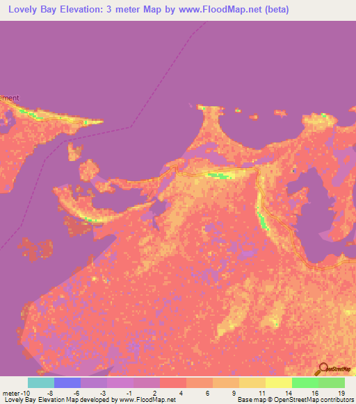 Lovely Bay,Bahamas Elevation Map