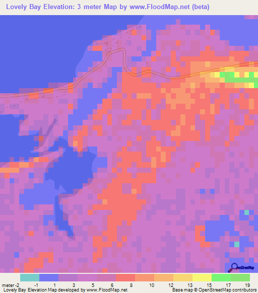 Lovely Bay,Bahamas Elevation Map