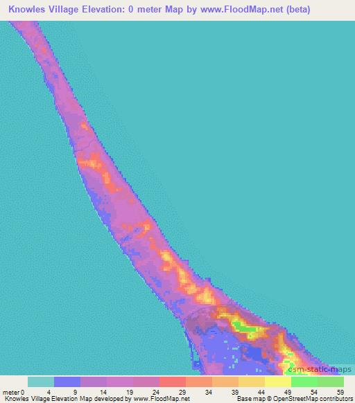 Knowles Village,Bahamas Elevation Map