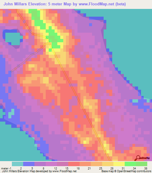 John Millars,Bahamas Elevation Map