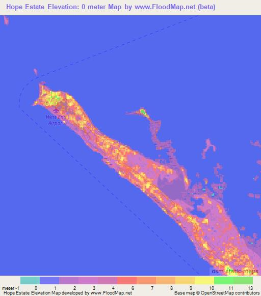 Hope Estate,Bahamas Elevation Map