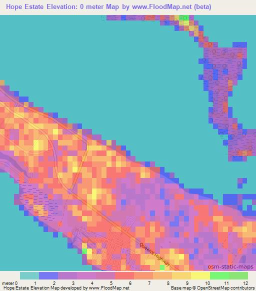 Hope Estate,Bahamas Elevation Map