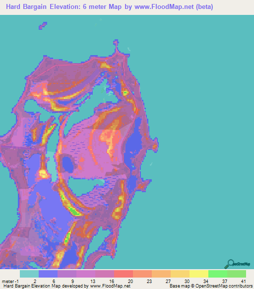 Hard Bargain,Bahamas Elevation Map