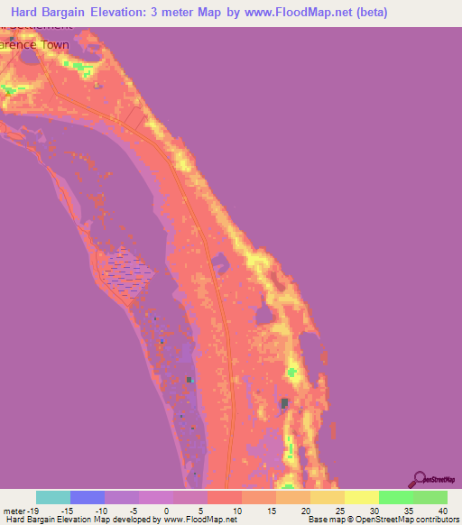 Hard Bargain,Bahamas Elevation Map