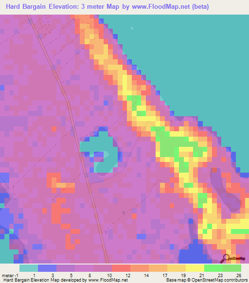 Hard Bargain,Bahamas Elevation Map