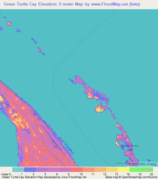 Green Turtle Cay,Bahamas Elevation Map