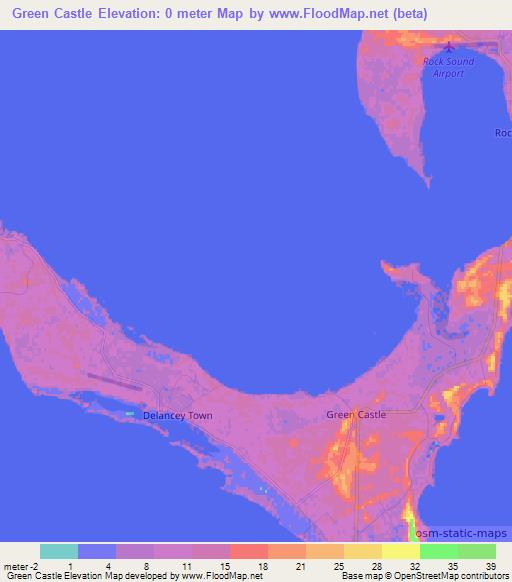 Green Castle,Bahamas Elevation Map