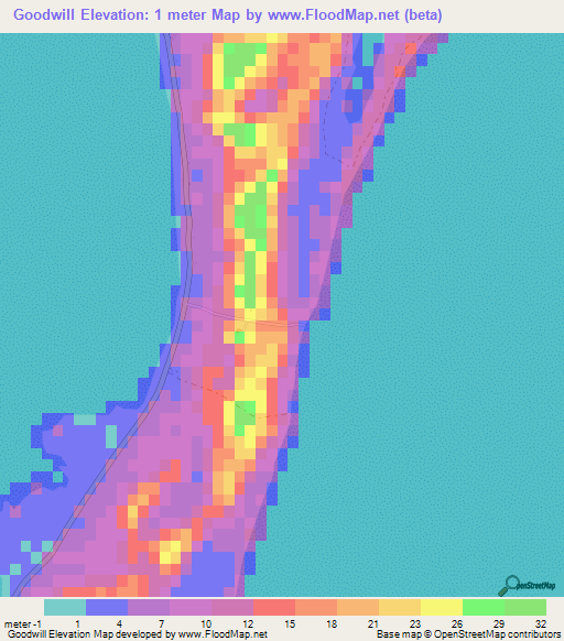 Goodwill,Bahamas Elevation Map