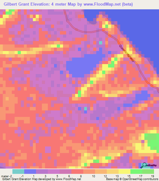 Gilbert Grant,Bahamas Elevation Map