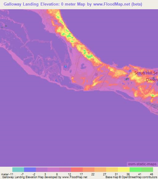 Galloway Landing,Bahamas Elevation Map