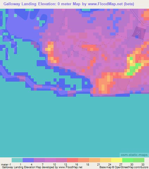 Galloway Landing,Bahamas Elevation Map