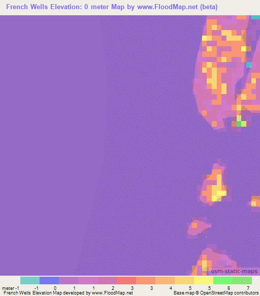 French Wells,Bahamas Elevation Map