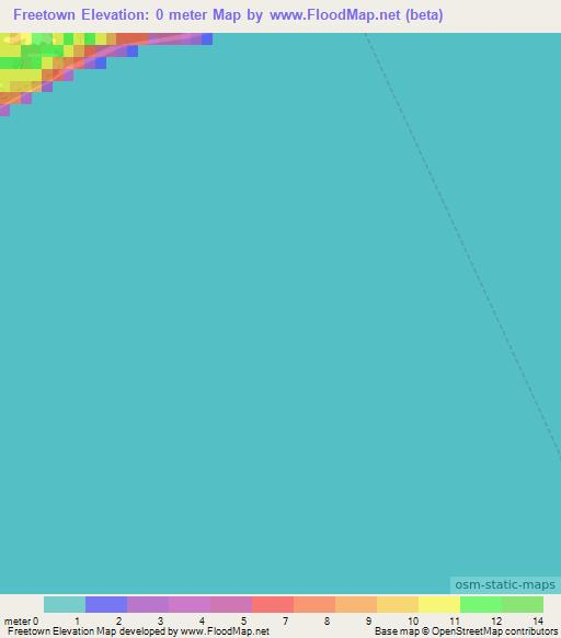 Freetown,Bahamas Elevation Map