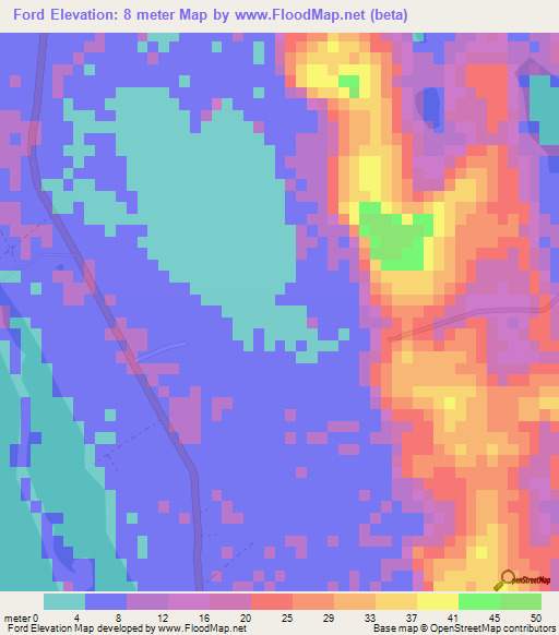 Ford,Bahamas Elevation Map
