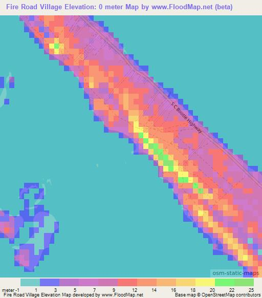 Fire Road Village,Bahamas Elevation Map