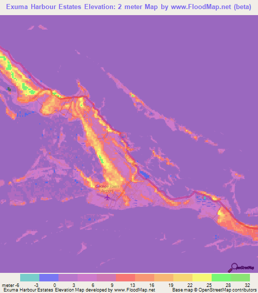 Exuma Harbour Estates,Bahamas Elevation Map
