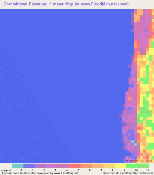 Cornishtown,Bahamas Elevation Map